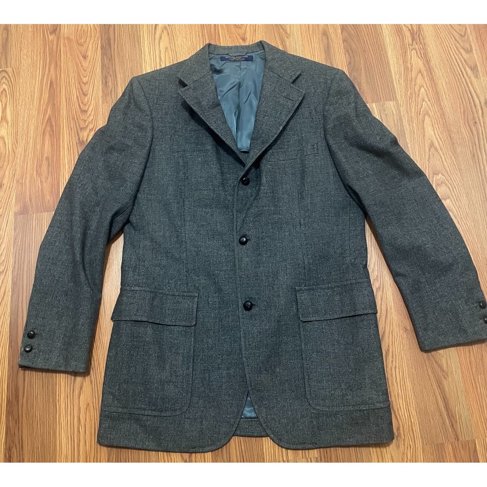 Brooks Brothers Blazer Mens Large Basketweave Wool Three Button Sport Coat